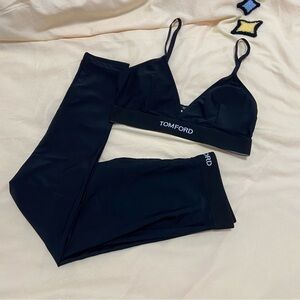 Tom Ford Elegant Black Bra and Leggings Set